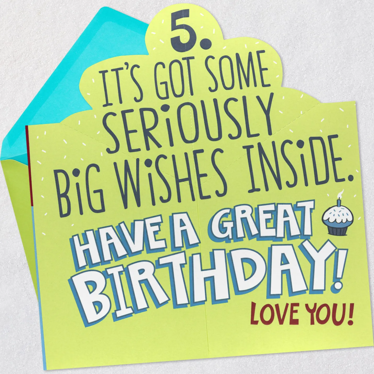 Seriously Big Wishes Funny Pop-Up Birthday Card for Grandson