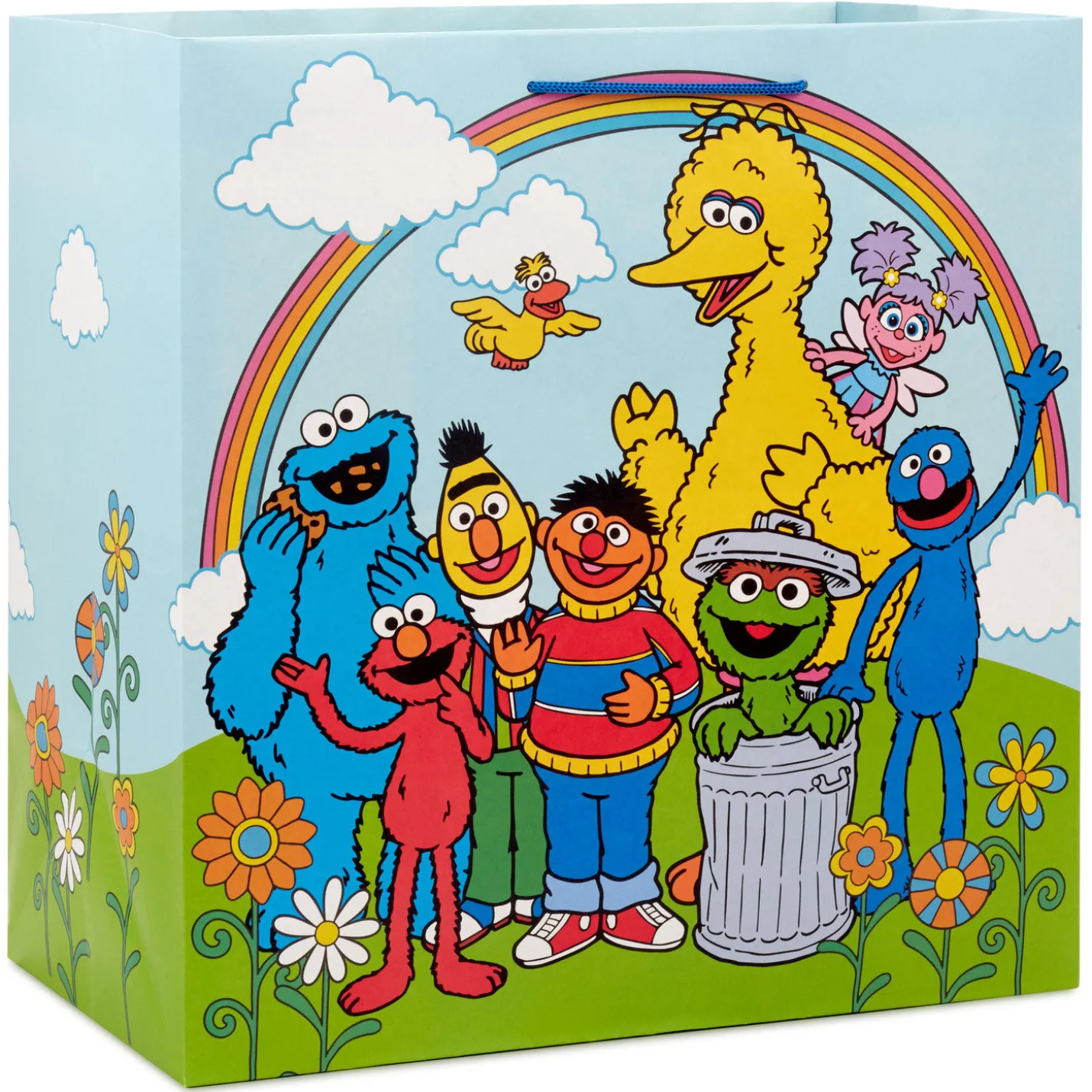15" Sesame Street Friends Under Rainbow Extra-Deep Gift Bag