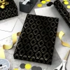 Shadow Diamonds on Metallic Black Wrapping Paper Roll, 17.5 sq. ft.