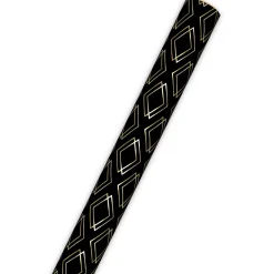 Shadow Diamonds on Metallic Black Wrapping Paper Roll, 17.5 sq. ft.