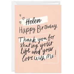 Sharing Life and Love Together Custom Birthday Card