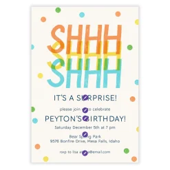 Shhh Surprise Party Flat Birthday Invitation