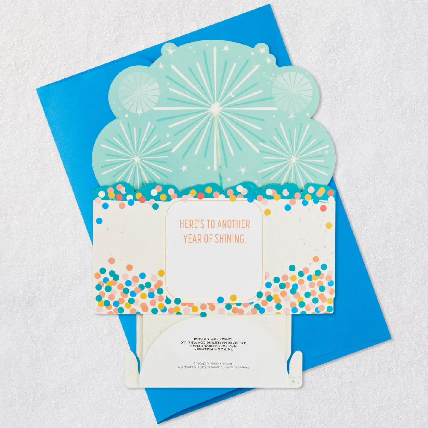 Shine On Cake With Sparklers Musical 3D Pop-Up Birthday Card With Motion
