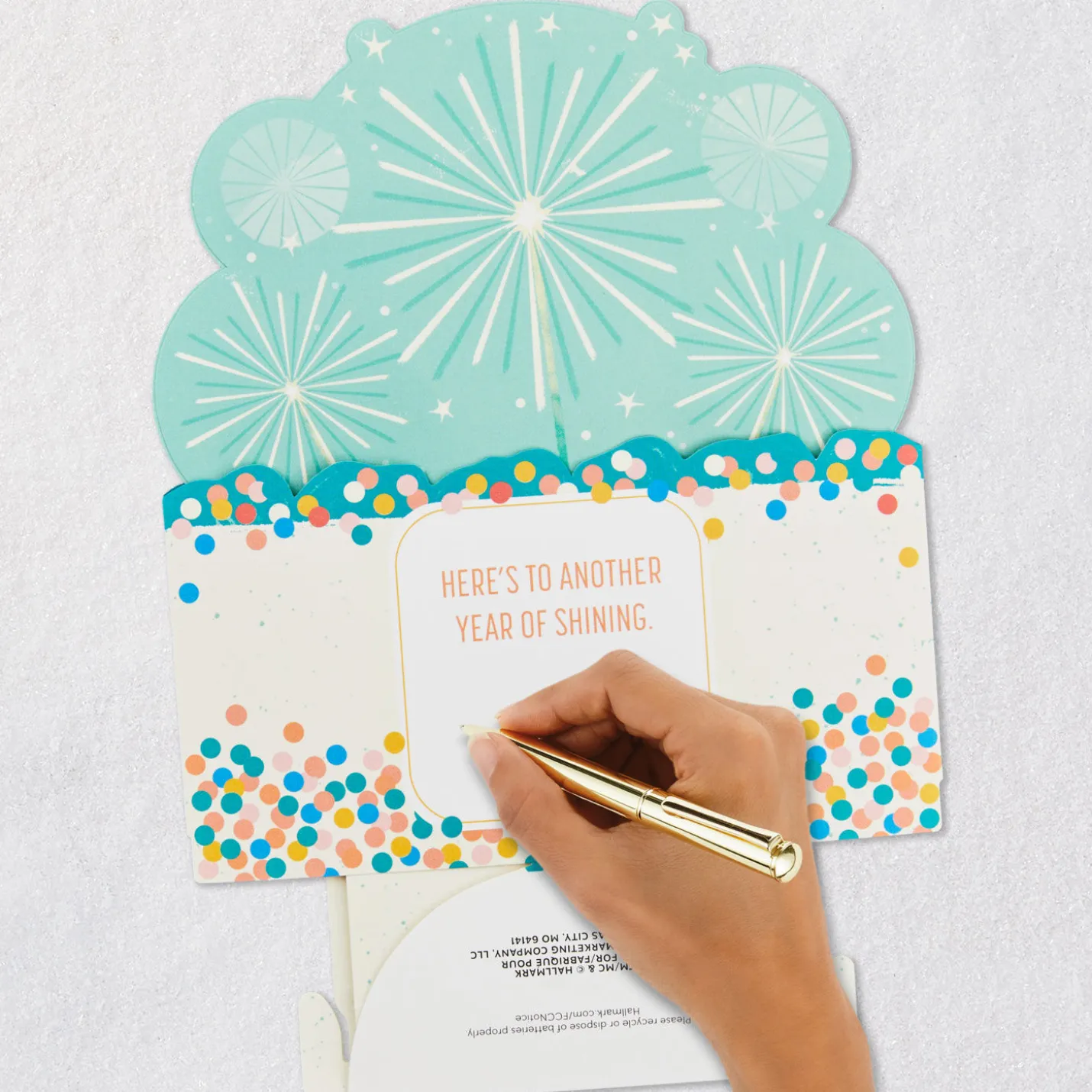 Shine On Cake With Sparklers Musical 3D Pop-Up Birthday Card With Motion