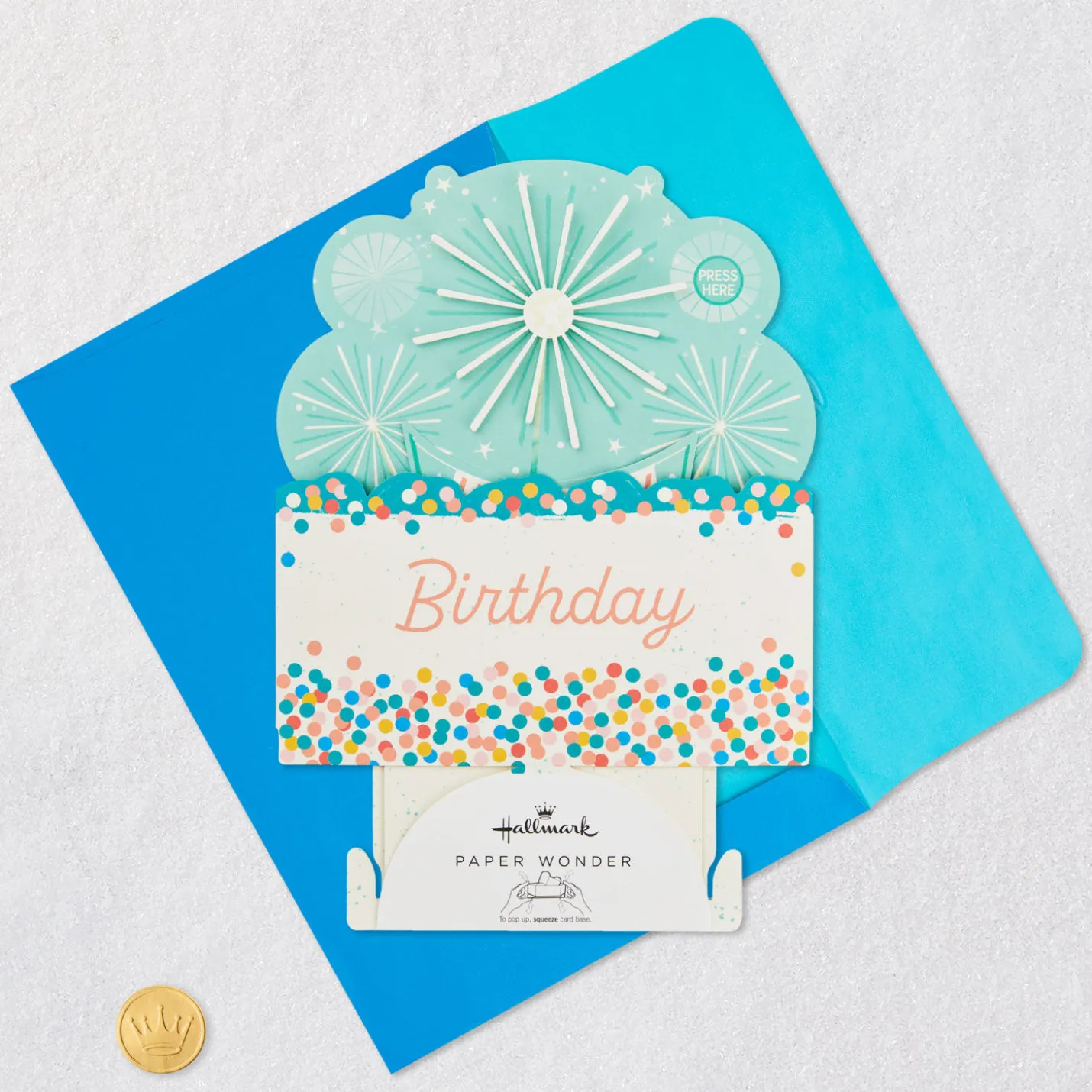 Shine On Cake With Sparklers Musical 3D Pop-Up Birthday Card With Motion