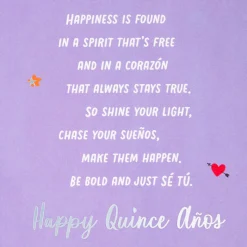 Shine Your Light Bilingual Quinceañera Card