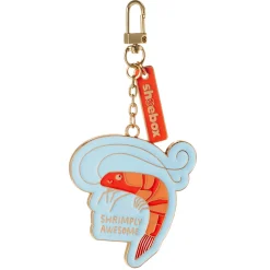 Shrimply Awesome Shrimp Charm Keychain