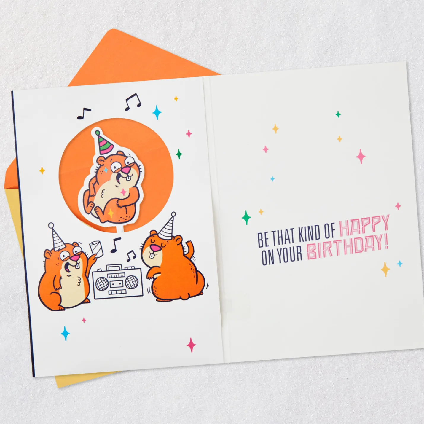 Silly. Crazy, Giddy, Dizzy Happy Hamster Dance Funny Musical Birthday Card With Motion