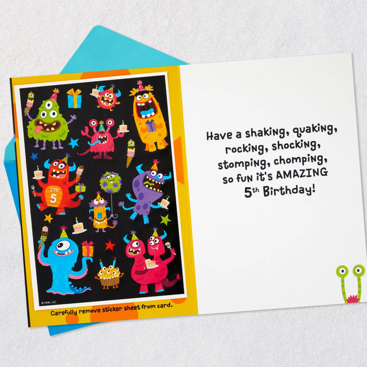 Silly Monsters 5th Birthday Card With Stickers