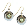 Silver Forest Abalone Layered Mixed Metal Discs Drop Earrings