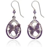 Silver Forest Butterflies Silver and Purple Drop Earrings