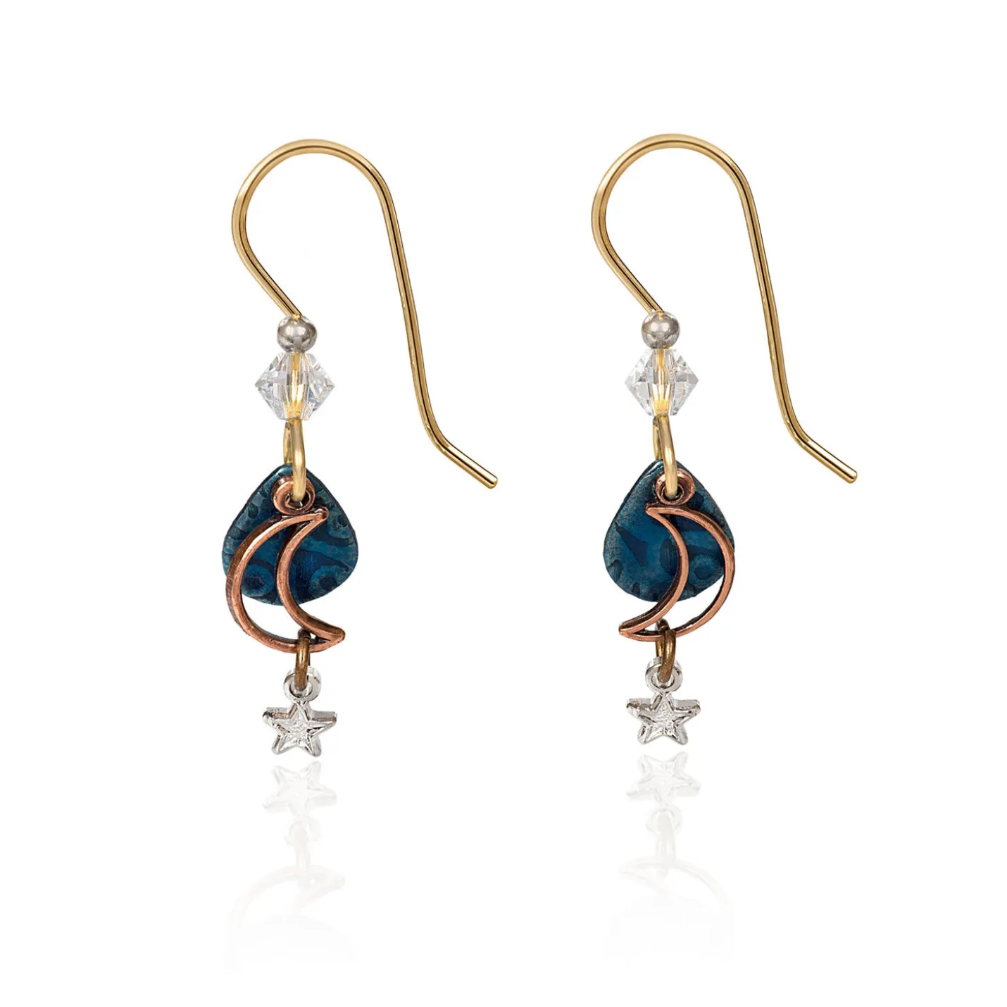 Silver Forest Delicate Skyscape Cascade Mixed Metal Drop Earrings