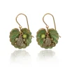 Silver Forest Frog on Lily Pad Layered Gold-Tone Metal Drop Earrings