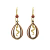 Silver Forest Gold-Tone Mixed Metal Spiral Teardrop Earrings