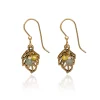 Silver Forest Gold-Tone Open Leaf Beaded Metal Drop Earrings