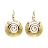 Silver Forest Hammered Gold Metal Drop Earrings With Coil