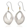 Silver Forest Hammered Silver Metal Open Oval Drop Earrings