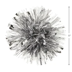 5" Silver Metallic Pom-Pom Gift Bow