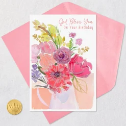 Simple Joys and Bright Blessings Religious Birthday Card