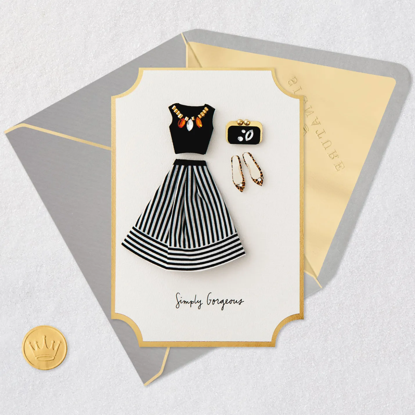 Simply Gorgeous Fashionable Ensemble Birthday Card for Her