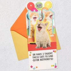 Singing Cats Funny Musical Pop-Up Birthday Card
