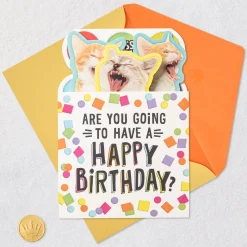 Singing Cats Funny Musical Pop-Up Birthday Card