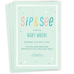 Sip and See Baby Shower Invitation