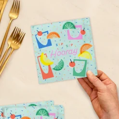 Sip Sip Hooray Cocktail Napkins, Pack of 20