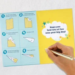 Sky's the Limit Birthday Card for Kids With Coloring Sheets and Paper Airplane Activity