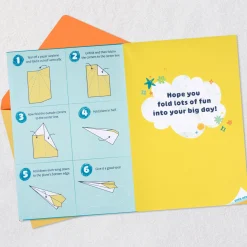 Sky's the Limit Birthday Card for Kids With Coloring Sheets and Paper Airplane Activity