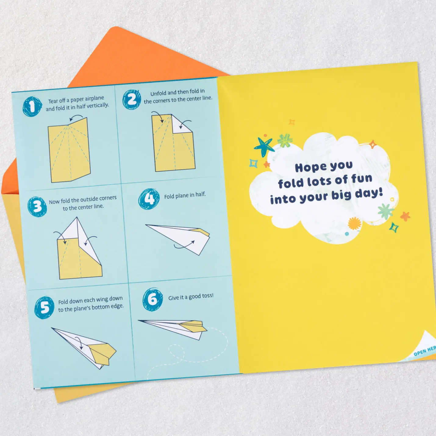 Sky's the Limit Birthday Card for Kids With Coloring Sheets and Paper Airplane Activity