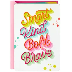 Smart, Kind, Bold, Brave Birthday Card for Daughter