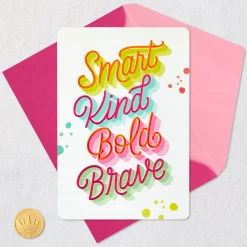 Smart, Kind, Bold, Brave Birthday Card for Daughter