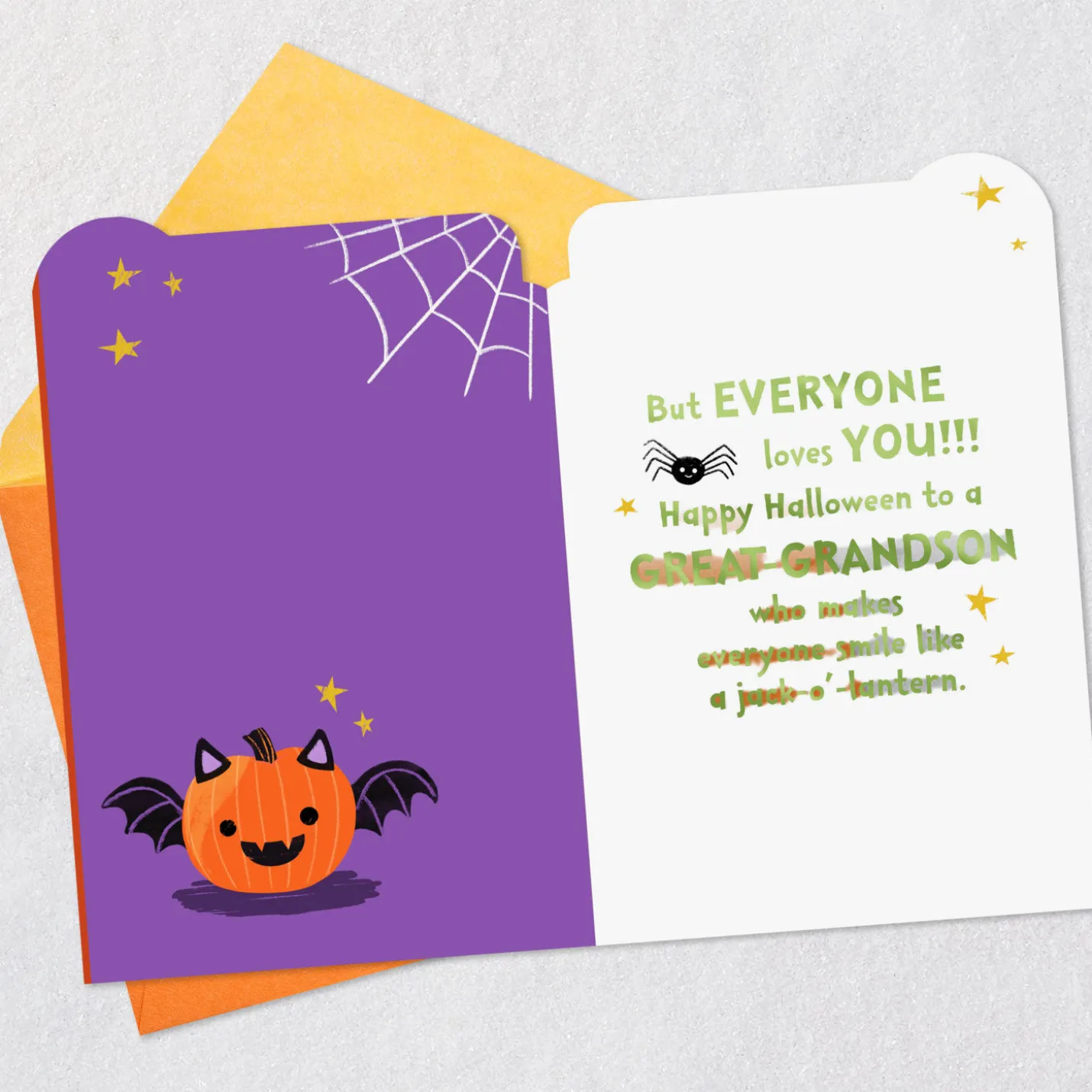 Smile Like a Jack-o'-Lantern Halloween Card for Great-Grandson