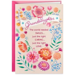 Smiles, Caring and Love Religious Birthday Card for Granddaughter