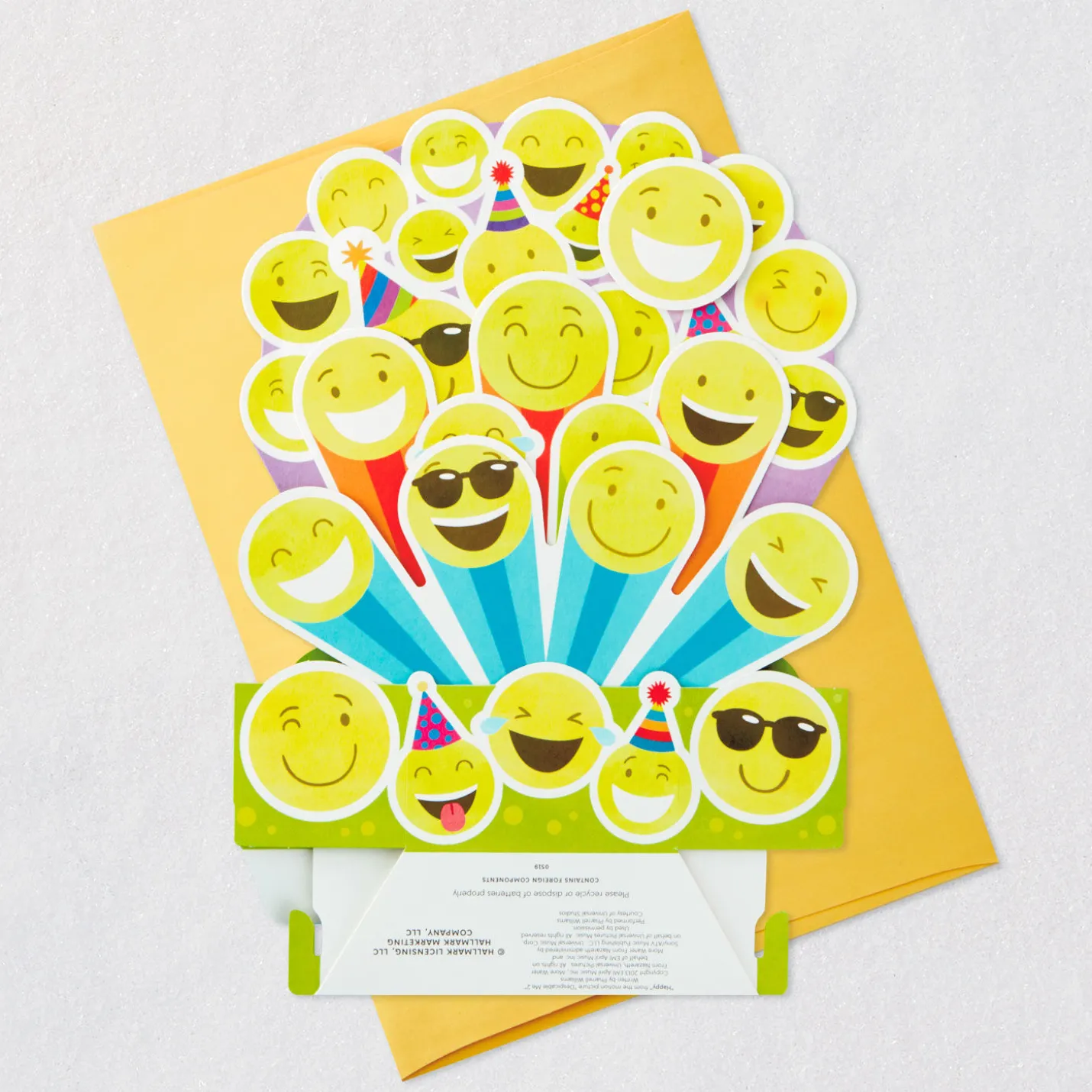 Smiley Face Musical 3D Pop-Up Birthday Card With Light