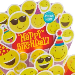 Smiley Face Musical 3D Pop-Up Birthday Card With Light