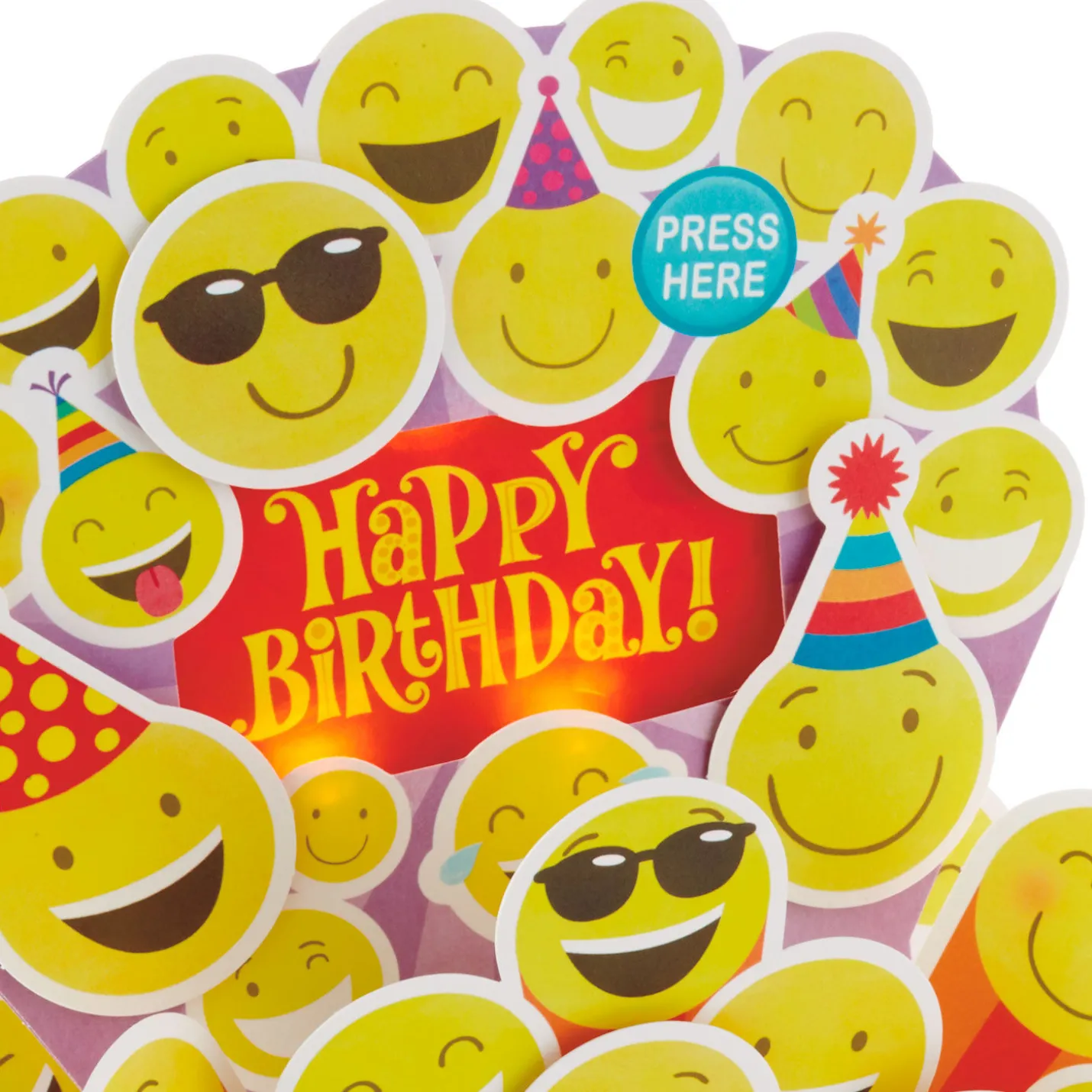 Smiley Face Musical 3D Pop-Up Birthday Card With Light