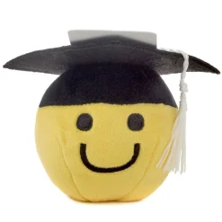 Smiley Face in Grad Cap Plush Gift Card Holder