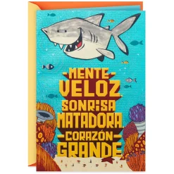Smiling Shark Spanish-Language Birthday Card for Him