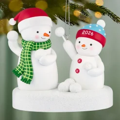 Snowball Fight 2026 Musical Ornament