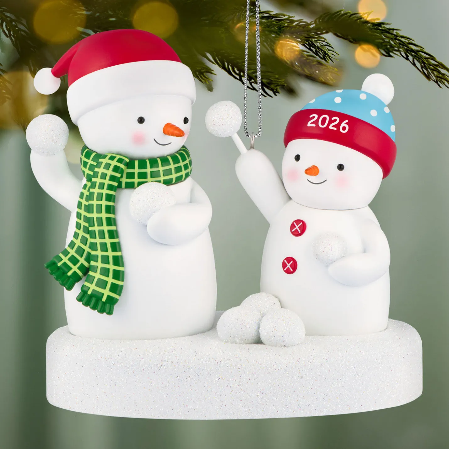 Snowball Fight 2026 Musical Ornament