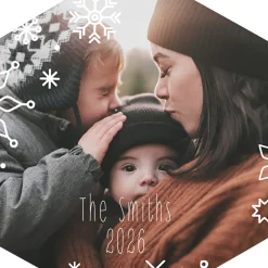 Snowflakes Metal Personalized Ornament, Custom Photo and Text