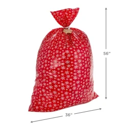 Snowmen on Blue and Snowflakes on Red 2-Pack Giant Plastic Christmas Gift Bags