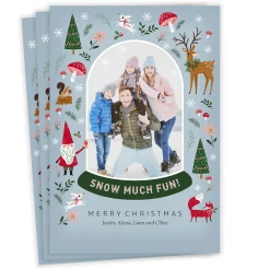 Snow Much Fun Flat Christmas Photo Card
