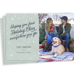 Snowy Cheer Flat Holiday Photo Card