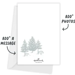 Snowy Red Truck Flat Christmas Photo Card
