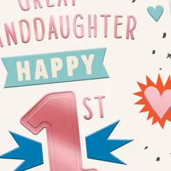So Much Cuteness and Fun 1st Birthday Card for Great-Granddaughter