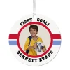 Soccer Round Metal Personalized Ornament, Custom Photo and Text