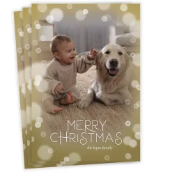 Soft Bubbles Flat Christmas Photo Card